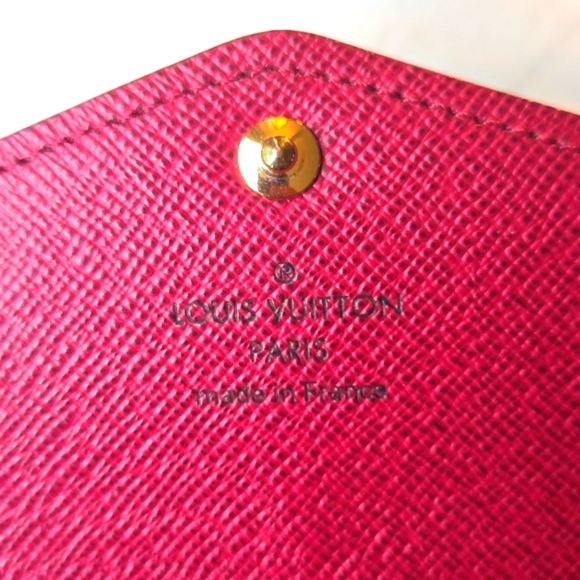 CLEAN Louis Vuitton Sarah Long Wallet Monogram Brown/Fuchsia - Picture 12 of 13